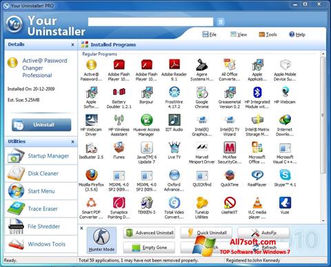 Ekrānuzņēmums Your Uninstaller Windows 7
