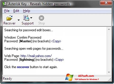 Ekrānuzņēmums Asterisk Key Windows 7