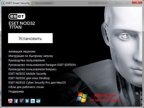 Ekrānuzņēmums ESET NOD32 Titan Windows 7