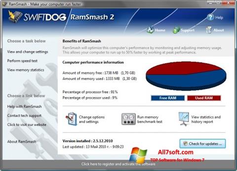Ekrānuzņēmums RamSmash Windows 7