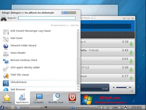 Ekrānuzņēmums VkAudioSaver Windows 7