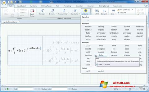 Ekrānuzņēmums MathCAD Windows 7