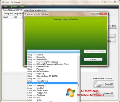 Ekrānuzņēmums XBoot Windows 7