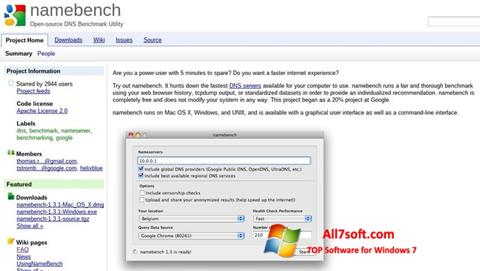 Ekrānuzņēmums NameBench Windows 7