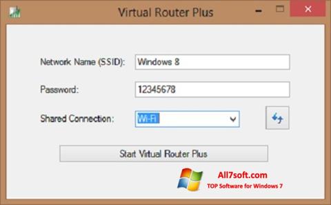 Ekrānuzņēmums Virtual Router Plus Windows 7