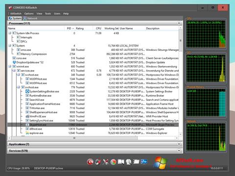Ekrānuzņēmums Comodo Cleaning Essentials Windows 7