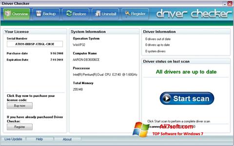 Ekrānuzņēmums Driver Checker Windows 7