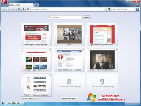 Ekrānuzņēmums Opera Windows 7