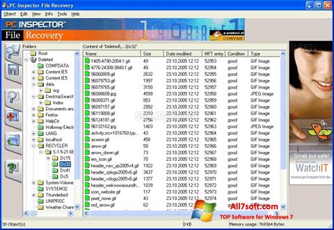Ekrānuzņēmums PC Inspector File Recovery Windows 7