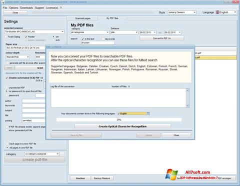 Ekrānuzņēmums Scan2PDF Windows 7