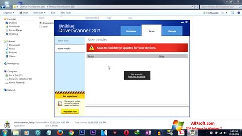 Ekrānuzņēmums DriverScanner Windows 7