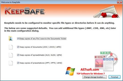 Ekrānuzņēmums KeepSafe Windows 7