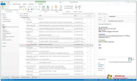 Ekrānuzņēmums Microsoft Outlook Windows 7