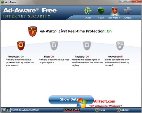Ekrānuzņēmums Ad-Aware Windows 7