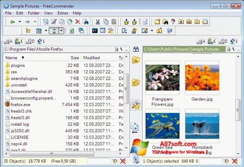 Ekrānuzņēmums FreeCommander Windows 7