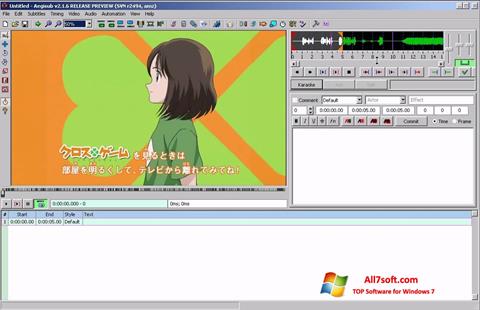 Ekrānuzņēmums Aegisub Windows 7