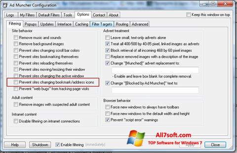 Ekrānuzņēmums Ad Muncher Windows 7