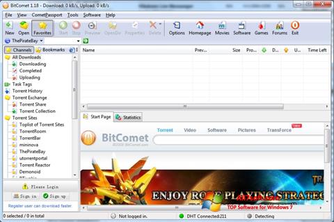 Ekrānuzņēmums BitComet Windows 7