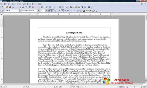 Ekrānuzņēmums OpenOffice Windows 7