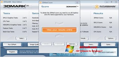 Ekrānuzņēmums 3DMark06 Windows 7