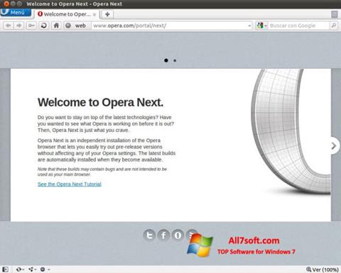 Ekrānuzņēmums Opera Developer Windows 7
