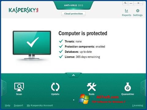 Ekrānuzņēmums Kaspersky AntiVirus Windows 7