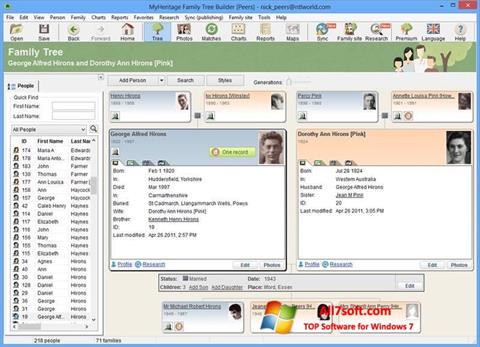 Ekrānuzņēmums Family Tree Builder Windows 7