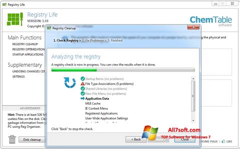 Ekrānuzņēmums Registry Life Windows 7