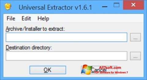Ekrānuzņēmums Universal Extractor Windows 7