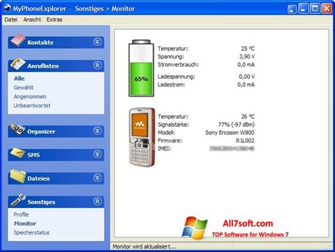 Ekrānuzņēmums MyPhoneExplorer Windows 7