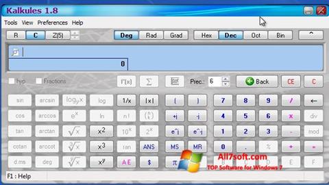 Ekrānuzņēmums Kalkules Windows 7