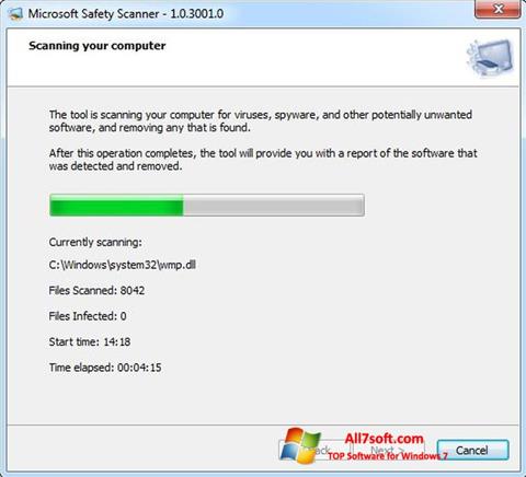 Ekrānuzņēmums Microsoft Safety Scanner Windows 7