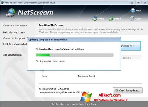 Ekrānuzņēmums NetScream Windows 7