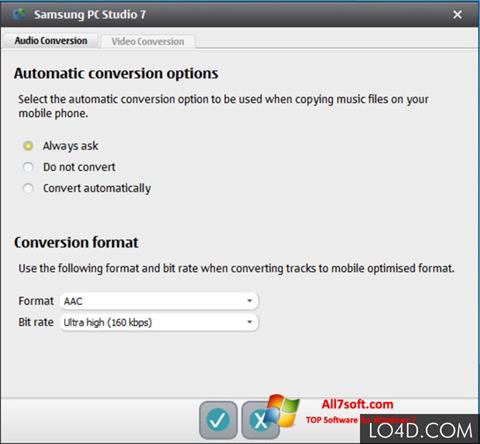 Ekrānuzņēmums Samsung PC Studio Windows 7