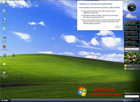 Ekrānuzņēmums Google Desktop Windows 7