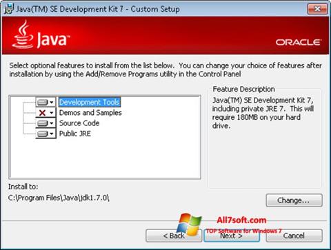 Ekrānuzņēmums Java Development Kit Windows 7
