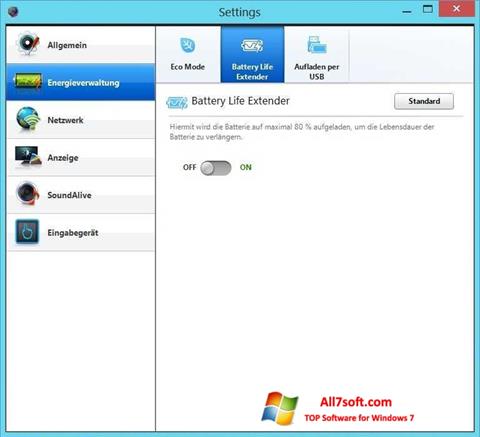 Ekrānuzņēmums Easy Settings Windows 7