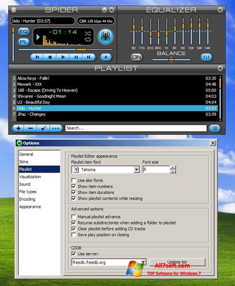 Ekrānuzņēmums Spider Player Windows 7