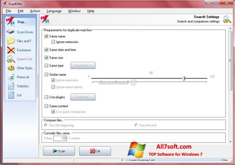 Ekrānuzņēmums DupKiller Windows 7