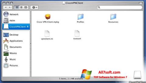 Ekrānuzņēmums Cisco VPN Client Windows 7