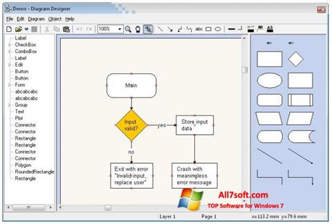 Ekrānuzņēmums Diagram Designer Windows 7