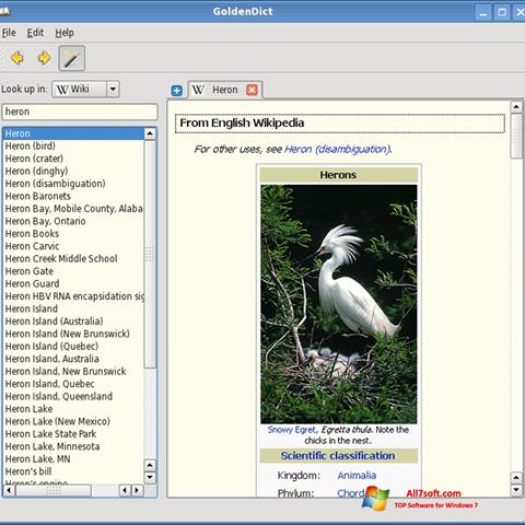 Ekrānuzņēmums GoldenDict Windows 7