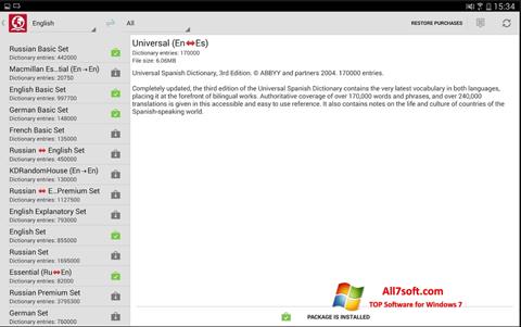 Ekrānuzņēmums ABBYY Lingvo Windows 7