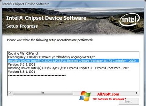 Ekrānuzņēmums Intel Chipset Device Software Windows 7