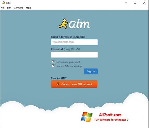 Ekrānuzņēmums AOL Instant Messenger Windows 7