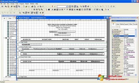 Ekrānuzņēmums Microsoft Visual FoxPro Windows 7