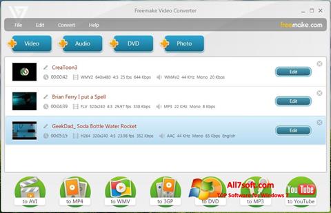 Ekrānuzņēmums Freemake Video Converter Windows 7