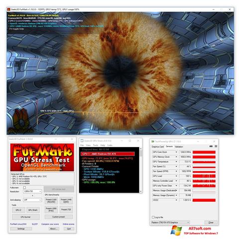 Ekrānuzņēmums FurMark Windows 7