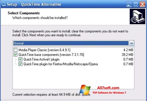 Ekrānuzņēmums QuickTime Alternative Windows 7