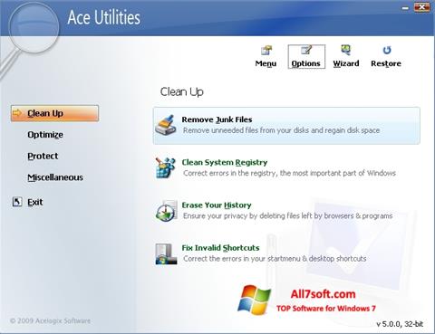 Ekrānuzņēmums Ace Utilities Windows 7